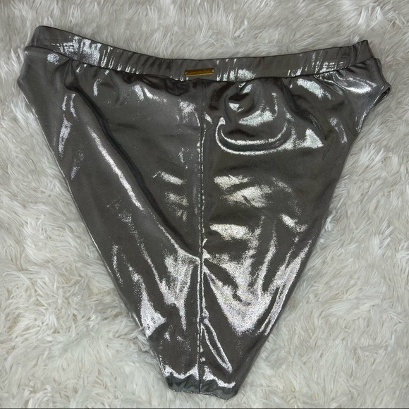 NEW Sommer Ray High Rise Silver Bikini Bottoms Size XL - Picture 6 of 7